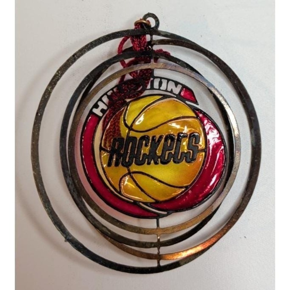 Vintage Houston Rockets Stained Glass Spinner Ornament NBA Licensed Sports Colle